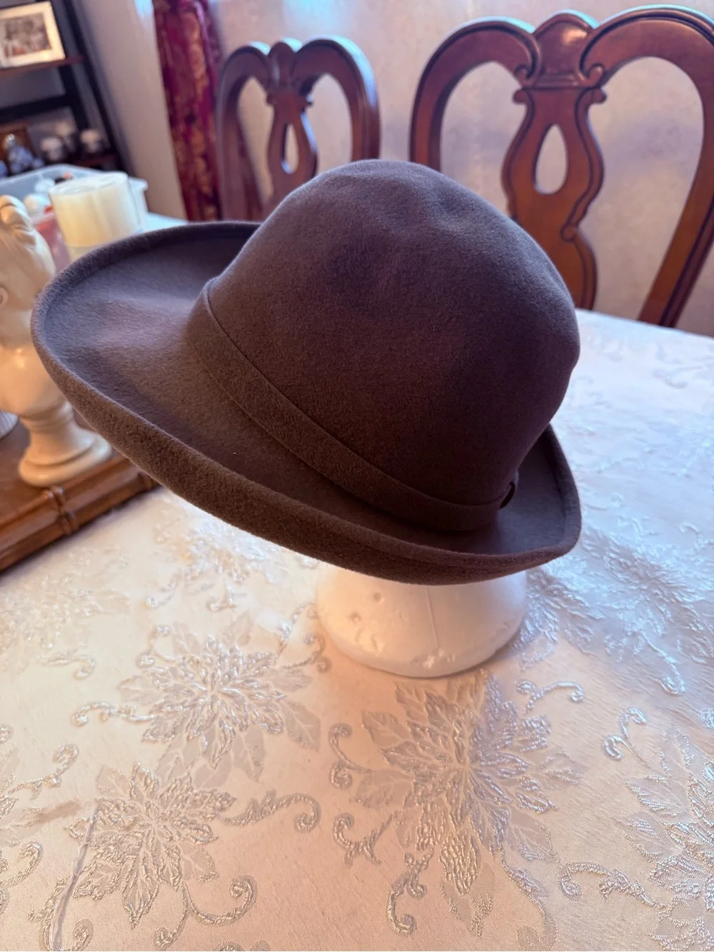 Grey Wool Fedora Hat - Women Accessories